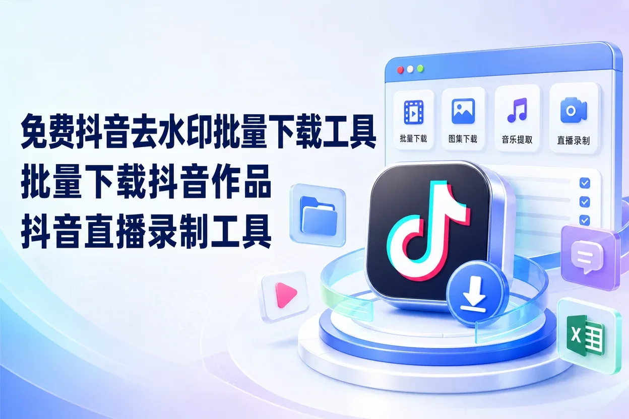 免费抖音去水印批量下载工具 批量下载抖音作品 抖音直播录制工具-苏晨拾光